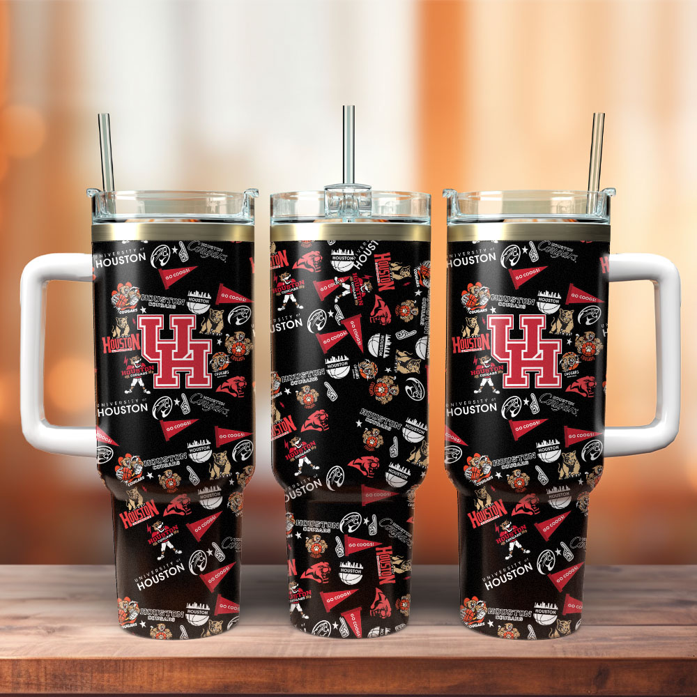 Houston Cougars NCAA Sport Custom Stanley Quencher 40oz Stainless Steel Tumbler With Handle