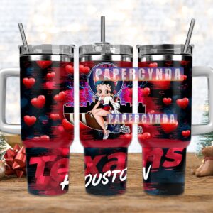 Houston Texans Custom Stanley Quencher 40oz Stainless Steel Tumbler With Handle