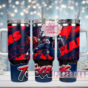 Houston Texans Custom Stanley Quencher 40oz Stainless Steel Tumbler With Handle