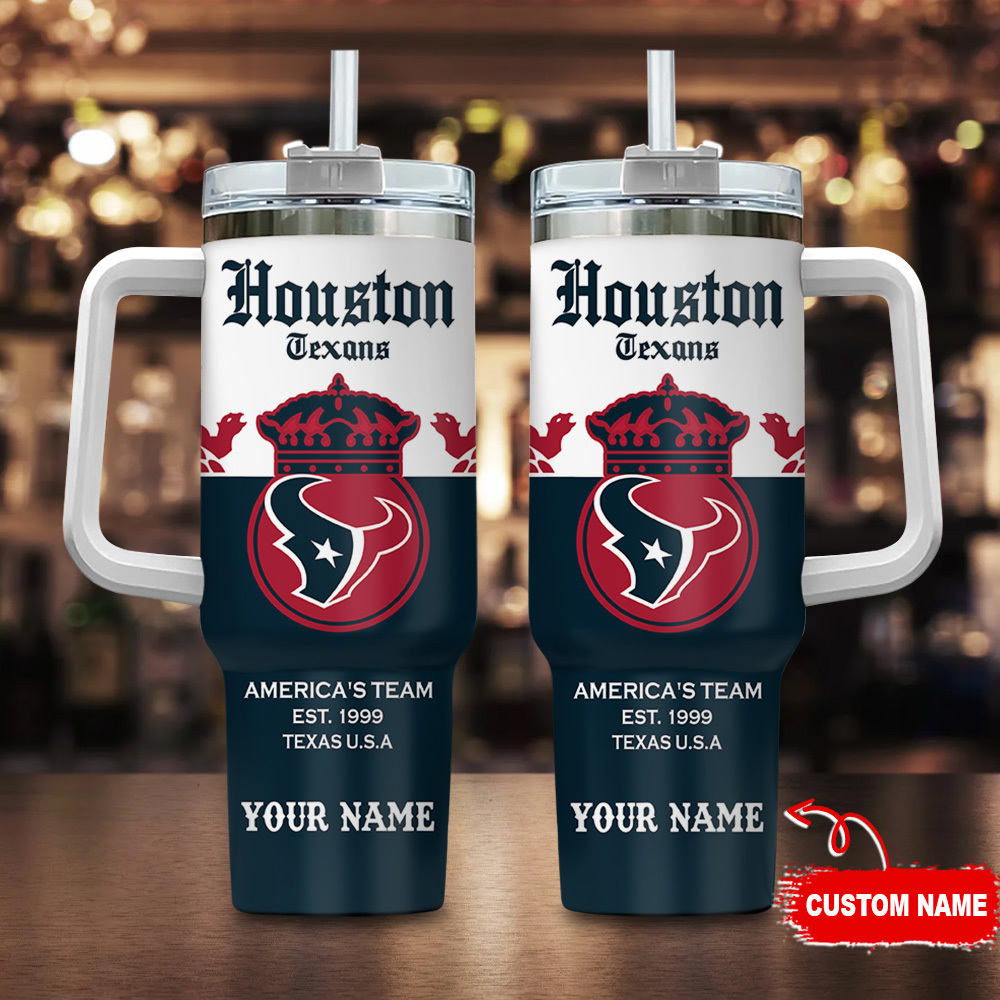 Houston Texans NFL Corona Extra Custom Stanley Quencher 40oz Stainless Steel Tumbler With Handle