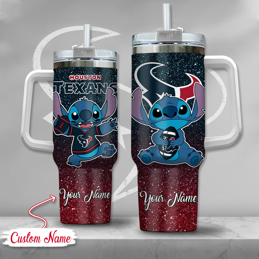 Houston Texans NFL Custom Stanley Quencher 40oz Stainless Steel Tumbler With Handle
