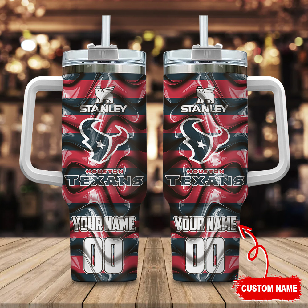 Houston Texans NFL Custom Stanley Quencher 40oz Stainless Steel Tumbler With Handle