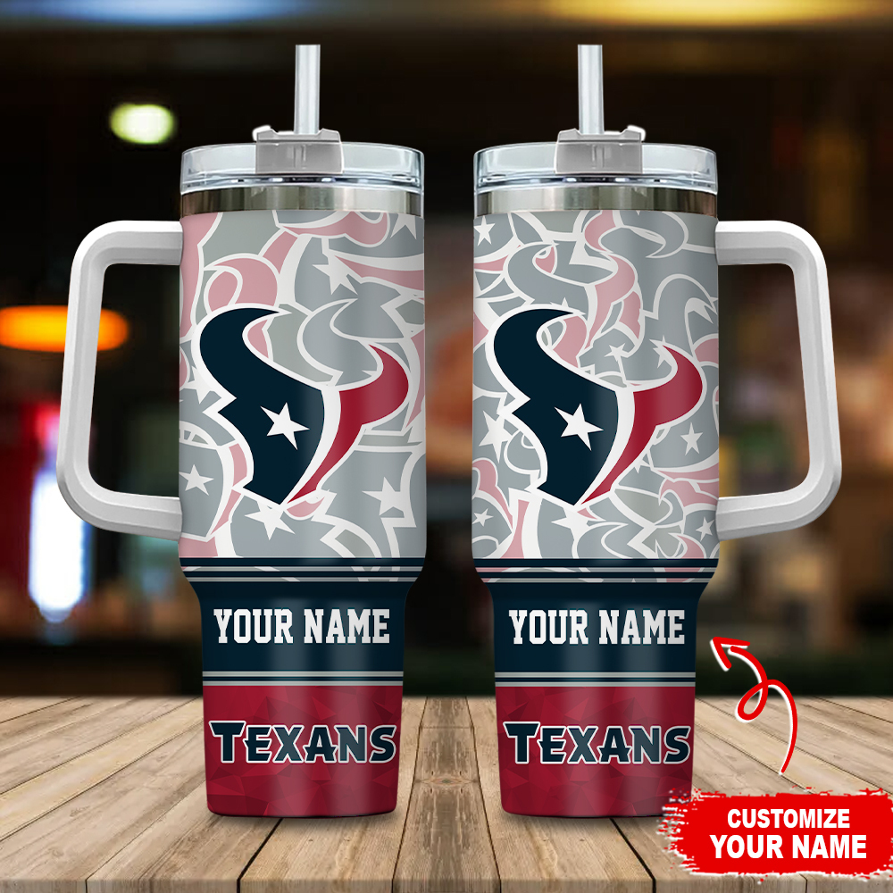 Houston Texans NFL Custom Stanley Quencher 40oz Stainless Steel Tumbler With Handle