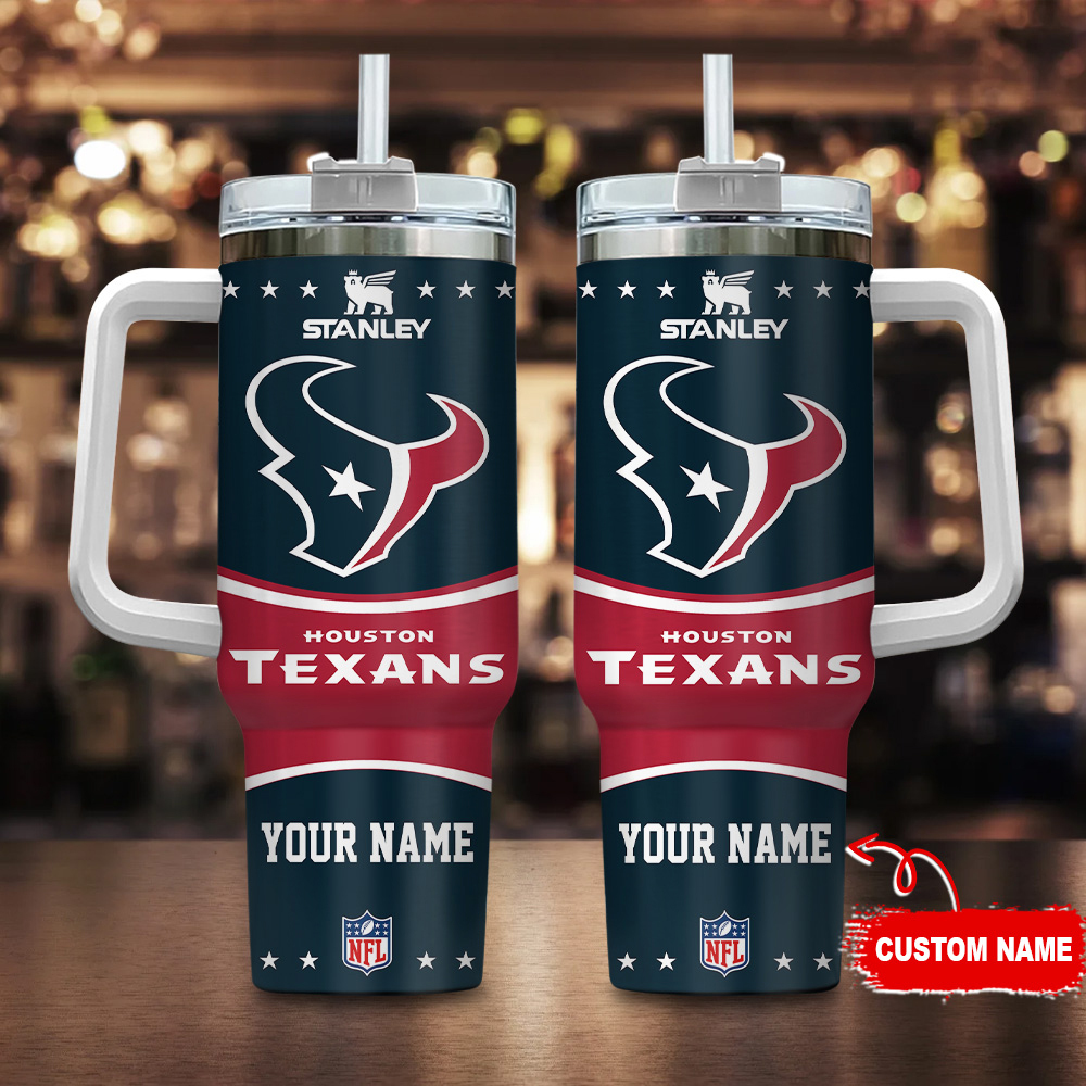 Houston Texans NFL Custom Stanley Quencher 40oz Stainless Steel Tumbler With Handle