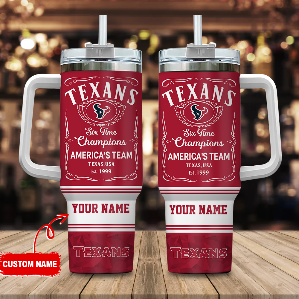 Houston Texans NFL Custom Stanley Quencher 40oz Stainless Steel Tumbler With Handle