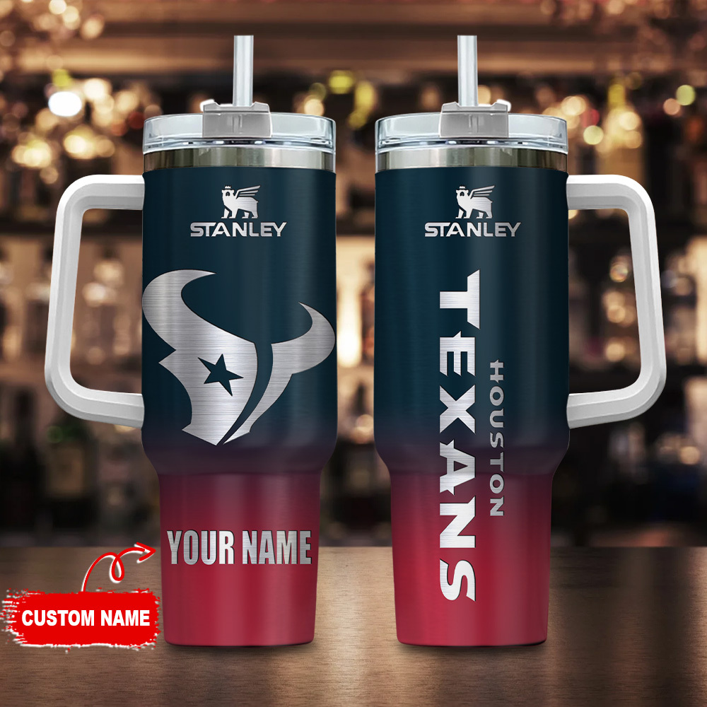 Houston Texans NFL Custom Stanley Quencher 40oz Stainless Steel Tumbler With Handle