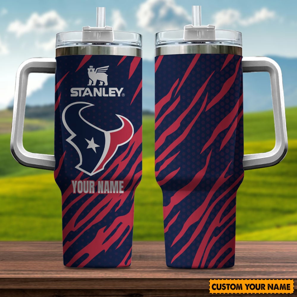 Houston Texans NFL Custom Stanley Quencher 40oz Stainless Steel Tumbler With Handle