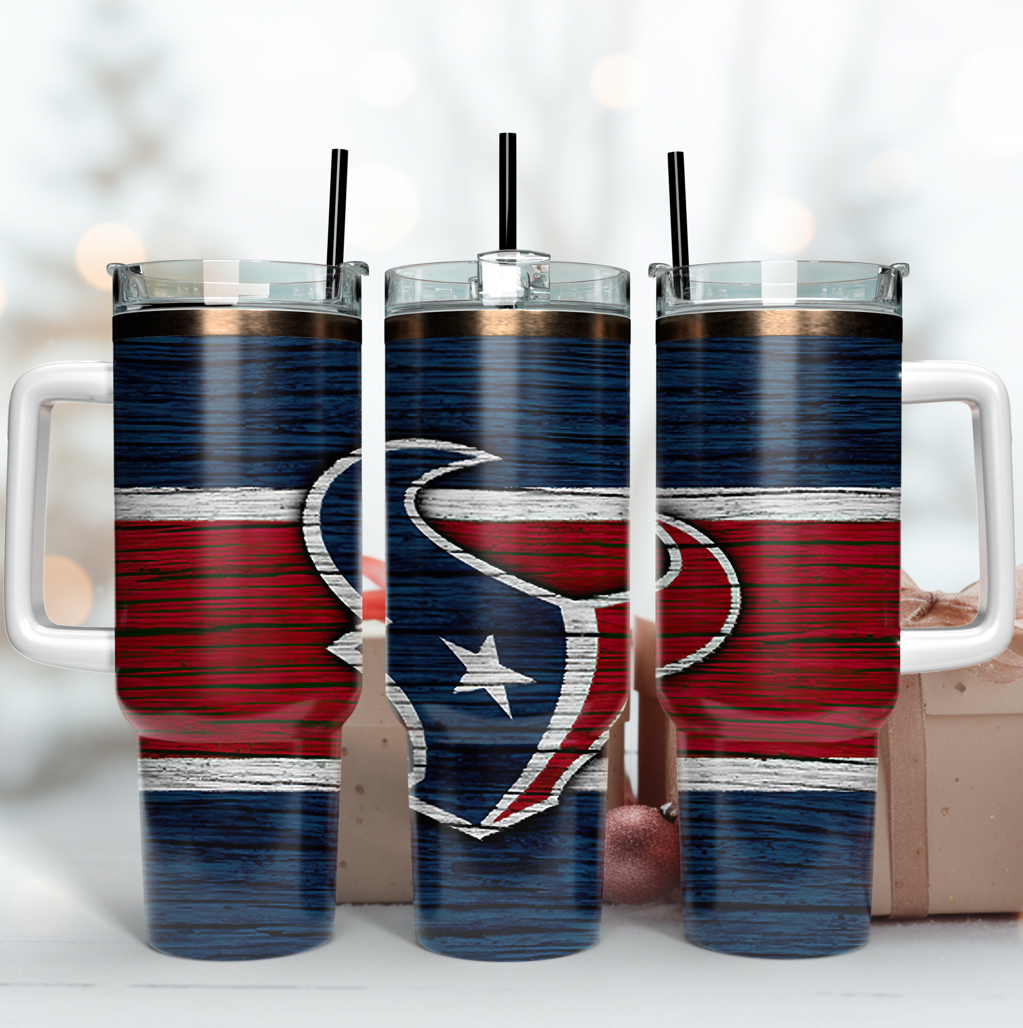 Houston Texans NFL Custom Stanley Quencher 40oz Stainless Steel Tumbler With Handle