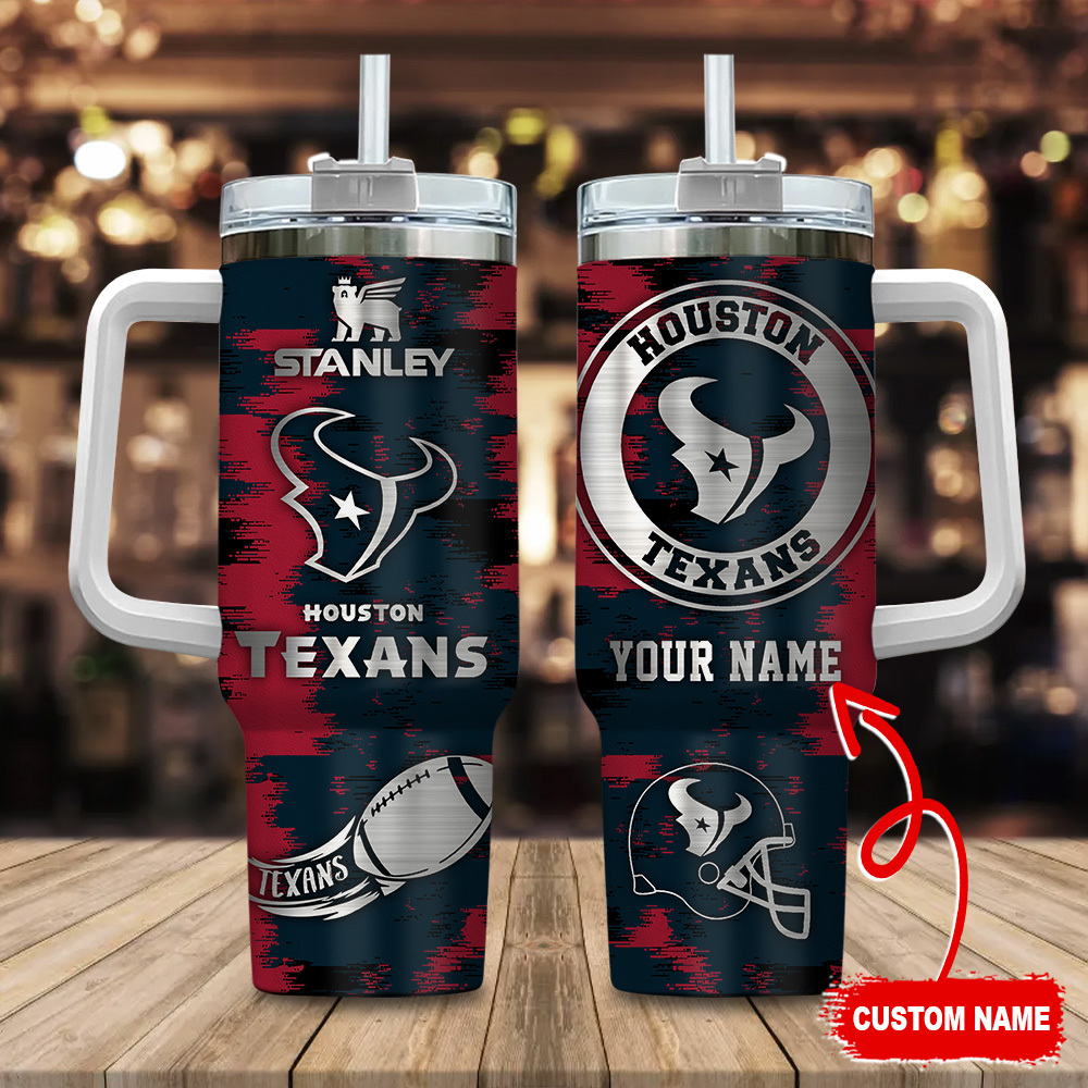 Houston Texans NFL Custom Stanley Quencher 40oz Stainless Steel Tumbler With Handle