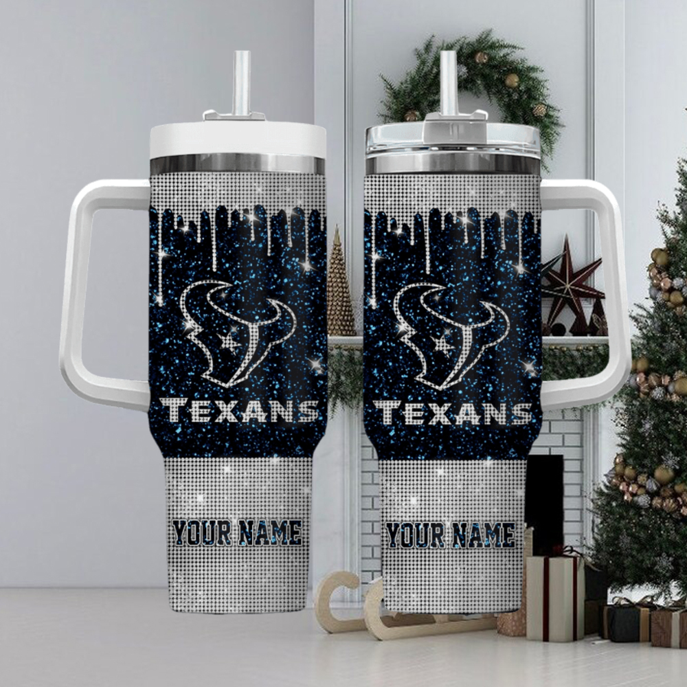 Houston Texans NFL Custom Stanley Quencher 40oz Stainless Steel Tumbler With Handle