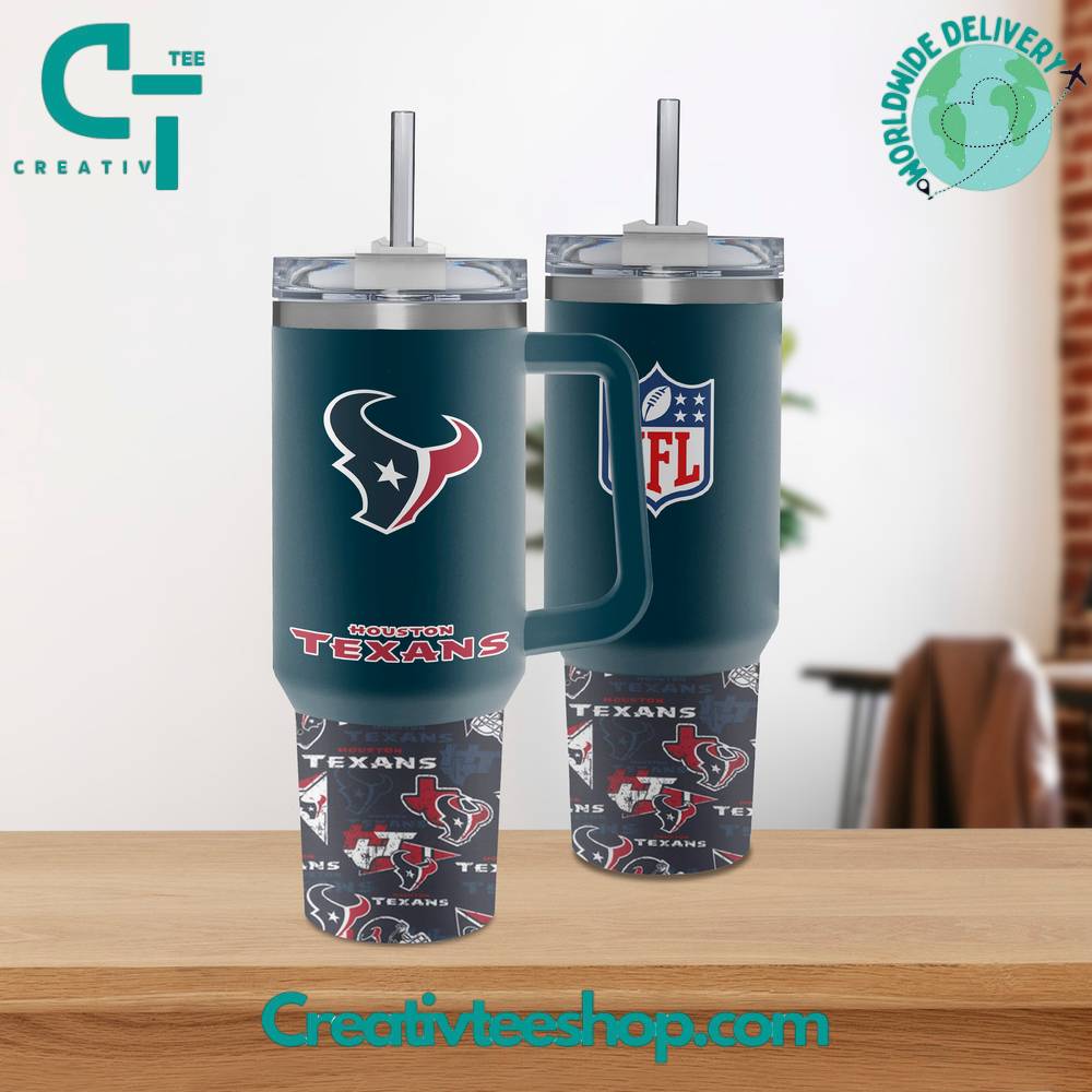 Houston Texans NFL Custom Stanley Quencher 40oz Stainless Steel Tumbler With Handle