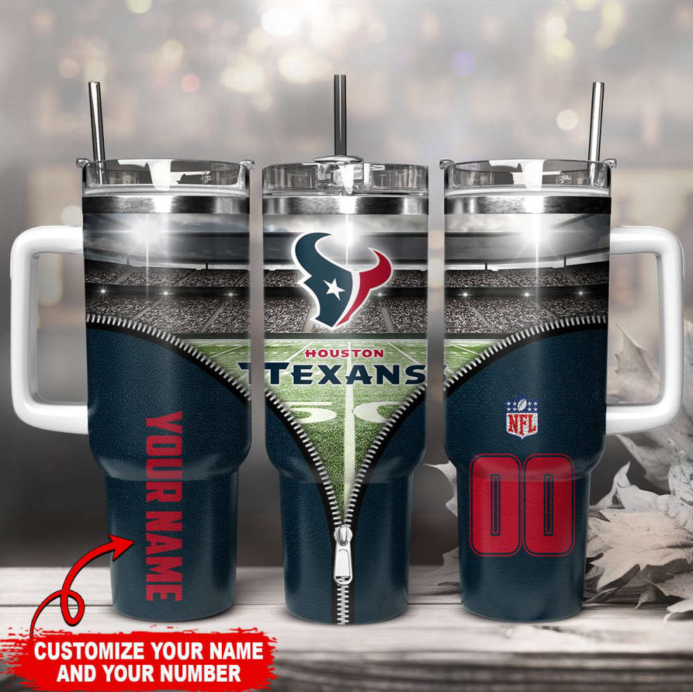Houston Texans NFL Custom Stanley Quencher 40oz Stainless Steel Tumbler With Handle