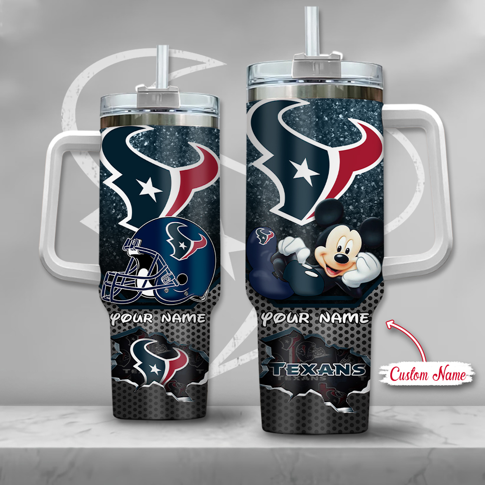 Houston Texans NFL Custom Stanley Quencher 40oz Stainless Steel Tumbler With Handle