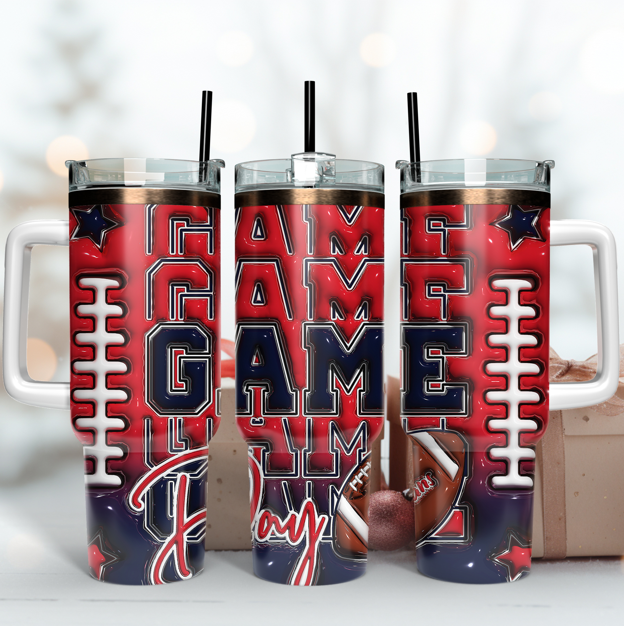Houston Texans NFL Game Day Custom Stanley Quencher 40oz Stainless Steel Tumbler With Handle