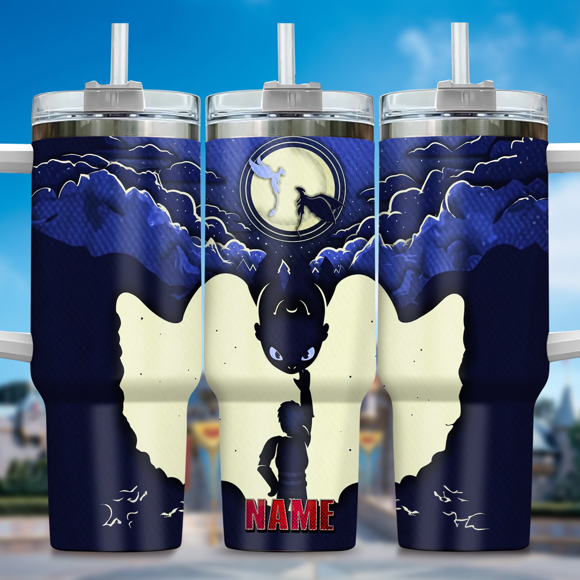 How to Train Your Dragon Movies Custom Stanley Quencher 40oz Stainless Steel Tumbler With Handle