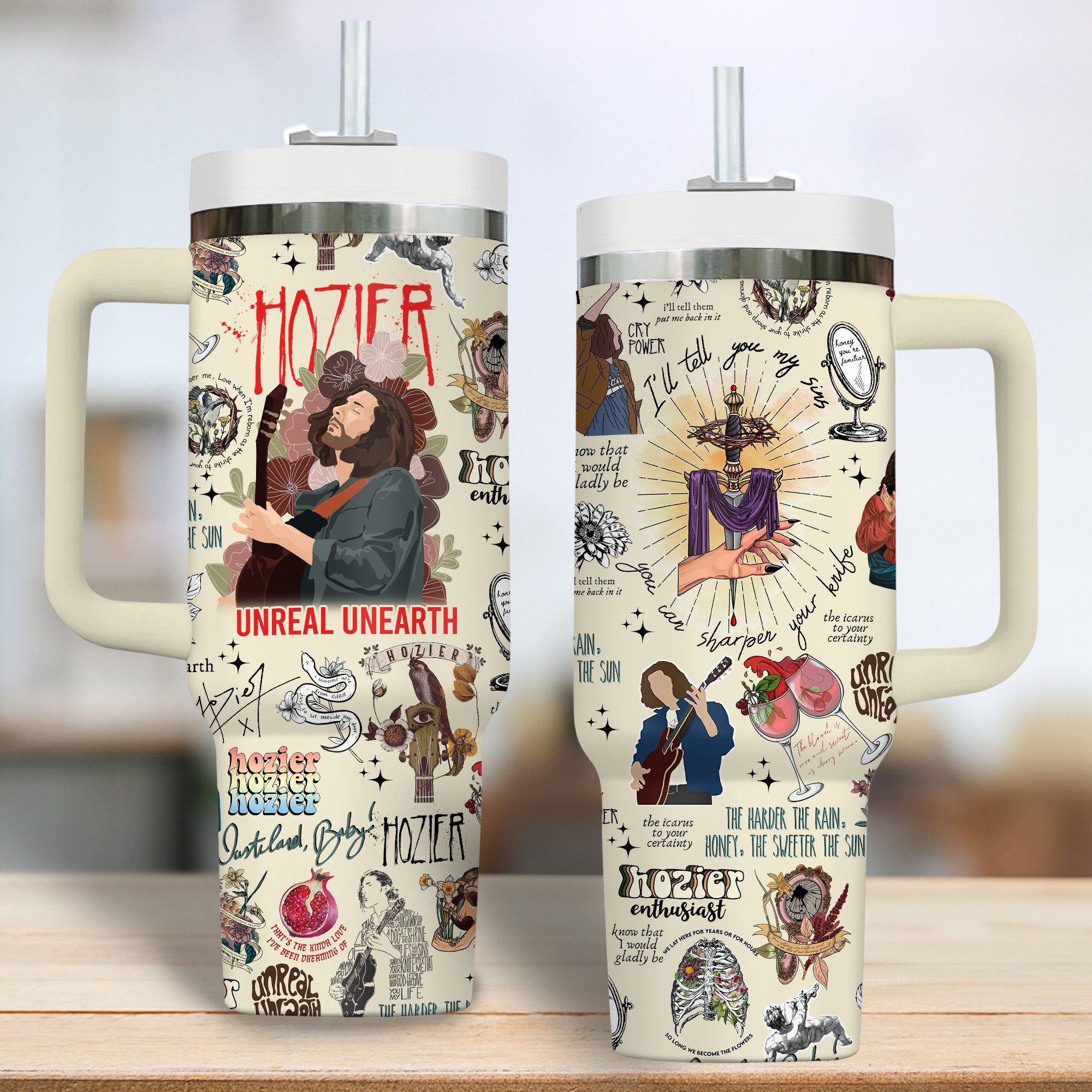 Hozier Music Custom Stanley Quencher 40oz Stainless Steel Tumbler With Handle