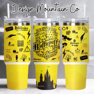 Hufflepuff Harry Potter Movies Custom Stanley Quencher 40oz Stainless Steel Tumbler With Handle