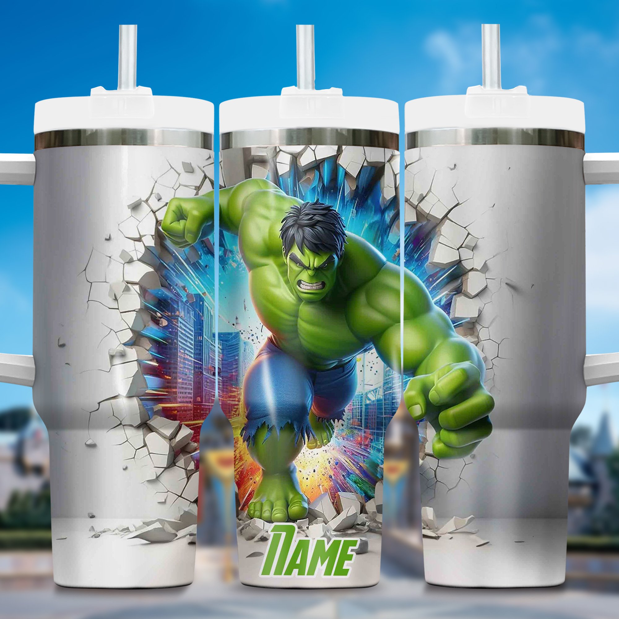 Hulk Movies Custom Stanley Quencher 40oz Stainless Steel Tumbler With Handle