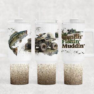 Hunting Fishing Mudding Custom Stanley Quencher 40oz Stainless Steel Tumbler With Handle