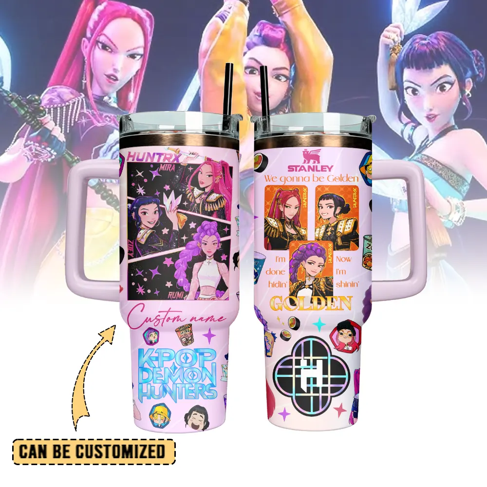 Huntrix x Kpop Demon Hunters Custom Stanley Quencher 40oz Stainless Steel Tumbler With Handle
