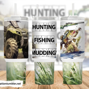 Huting Fishing Mudding Custom Stanley Quencher 40oz Stainless Steel Tumbler With Handle