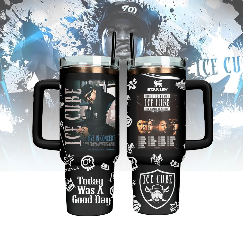 Ice Cube Music Custom Stanley Quencher 40oz Stainless Steel Tumbler With Handle