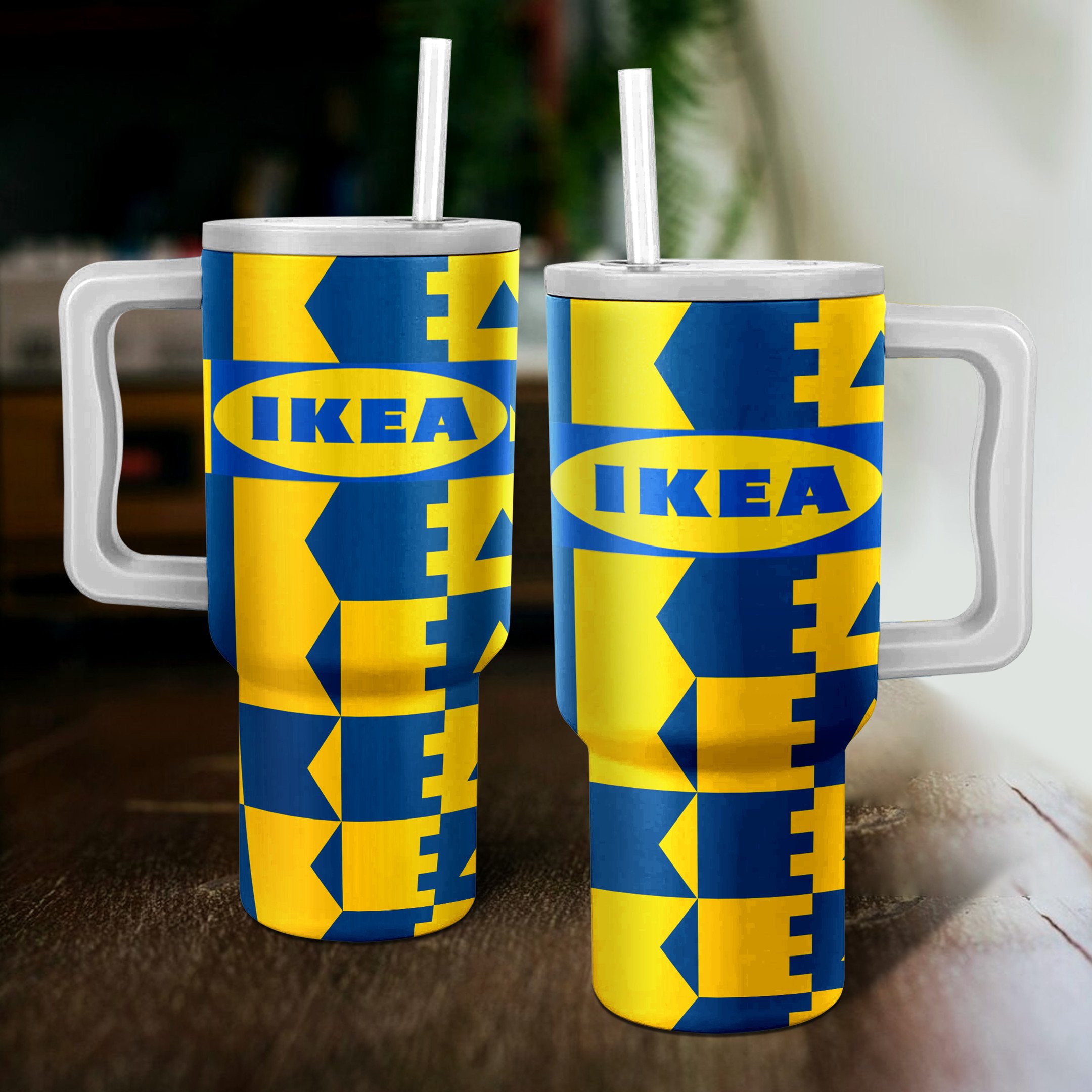 IKEA Company Custom Stanley Quencher 40oz Stainless Steel Tumbler With Handle