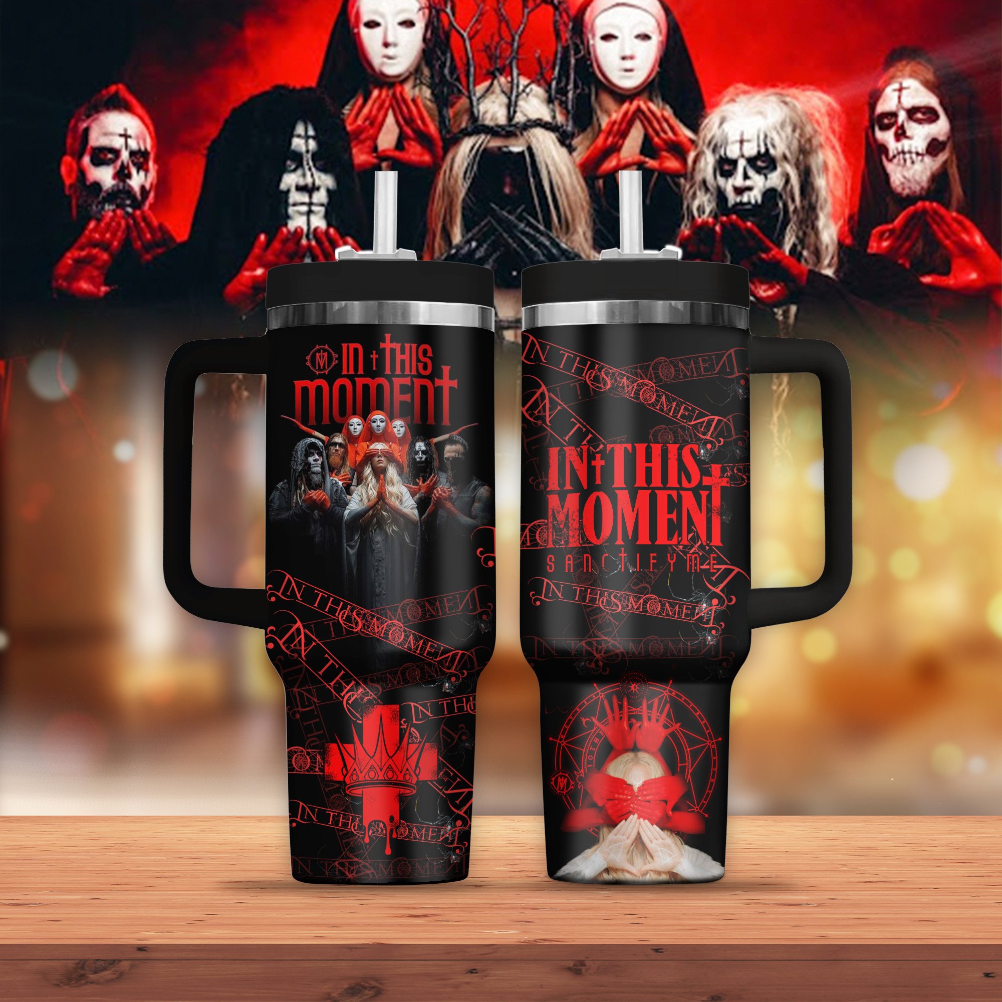 In This Moment Music Custom Stanley Quencher 40oz Stainless Steel Tumbler With Handle