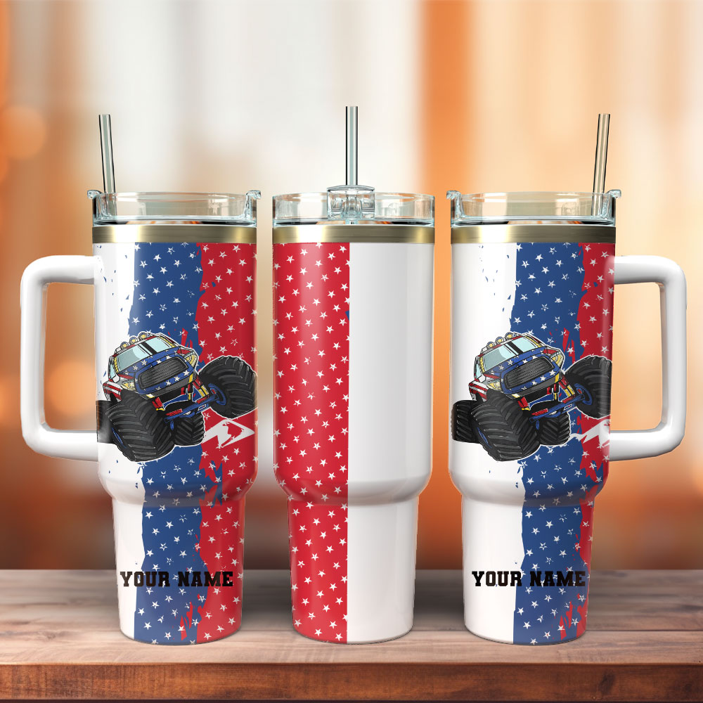 Independence Day Custom Stanley Quencher 40oz Stainless Steel Tumbler With Handle