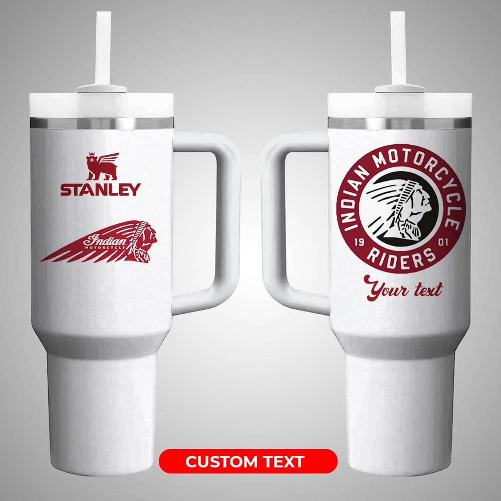 Indian Motorcycle Custom Stanley Quencher 40oz Stainless Steel Tumbler With Handle