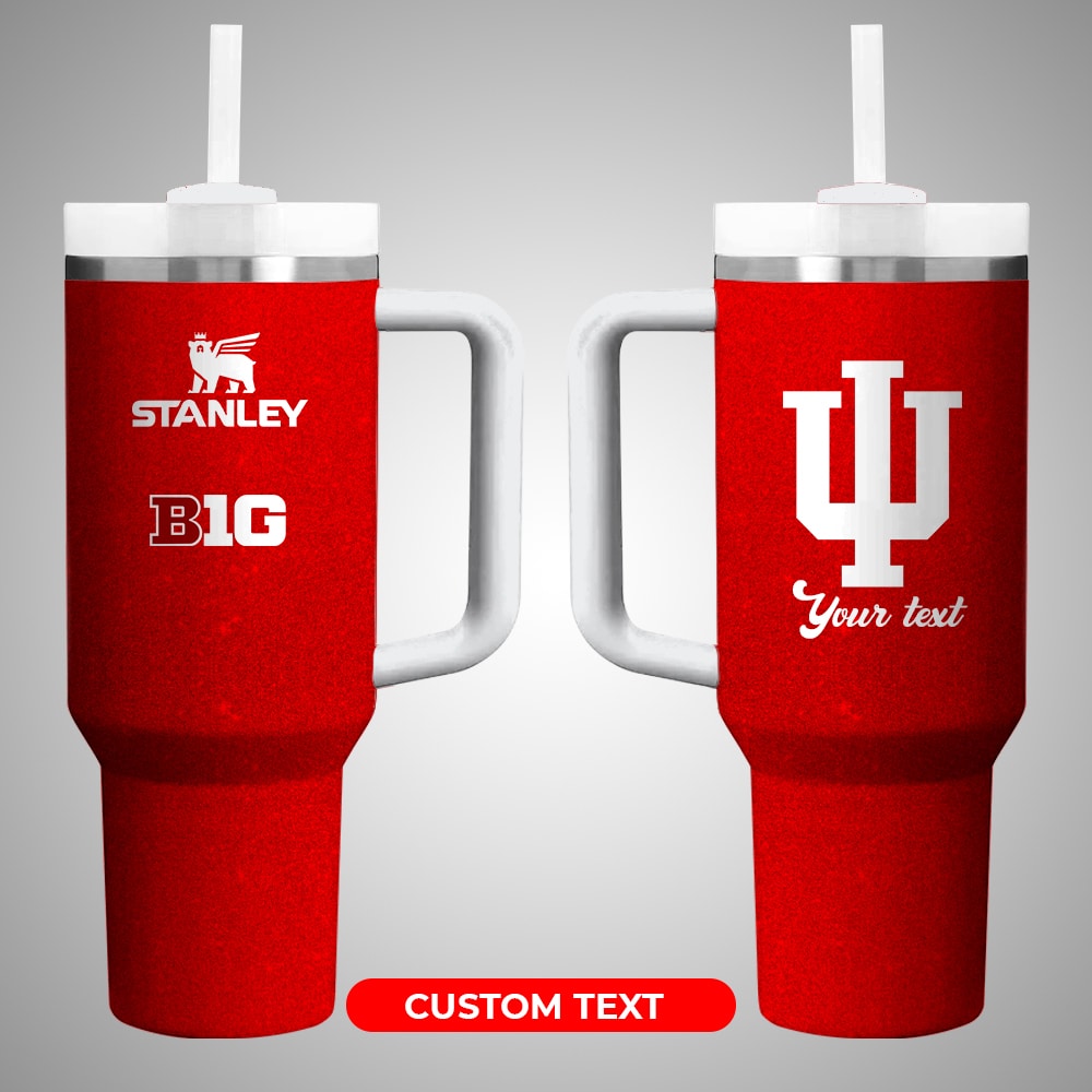Indiana HoosiersÂ NCAA Custom Stanley Quencher 40oz Stainless Steel Tumbler With Handle