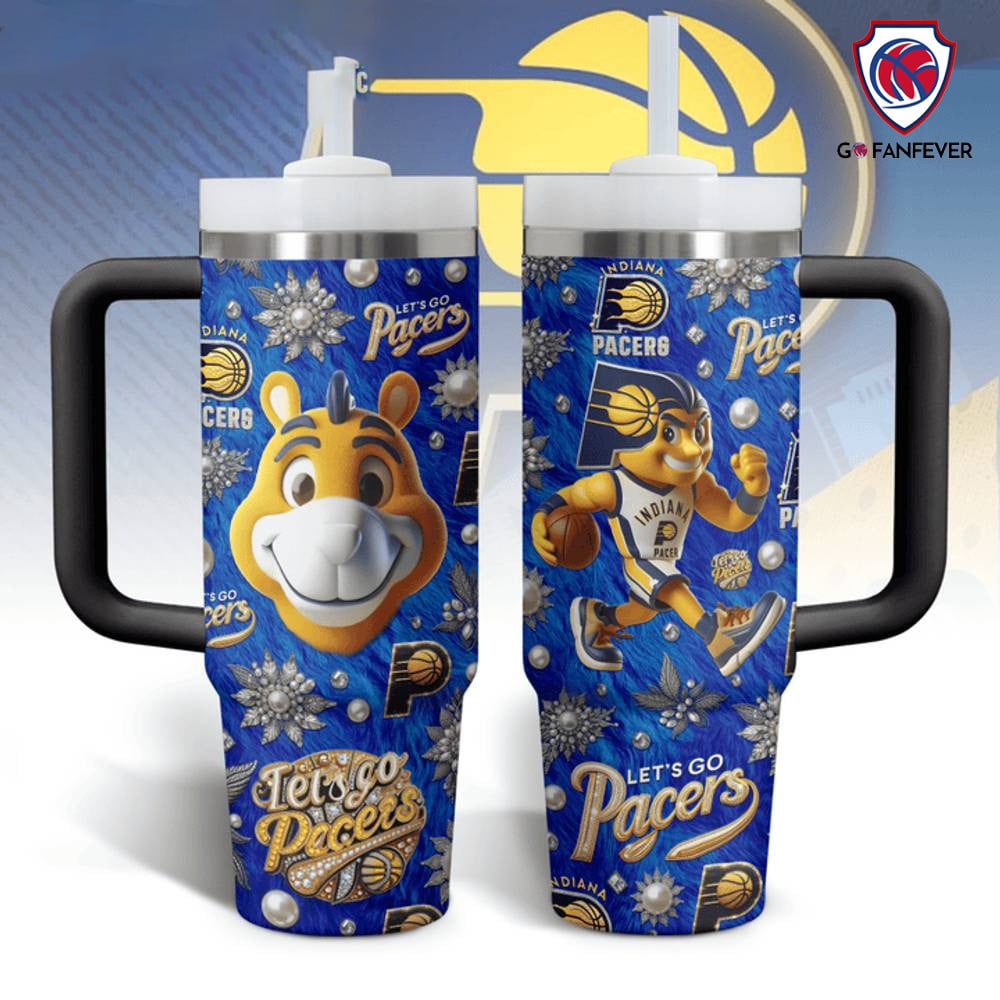 Indiana Pacers NBA Custom Stanley Quencher 40oz Stainless Steel Tumbler With Handle