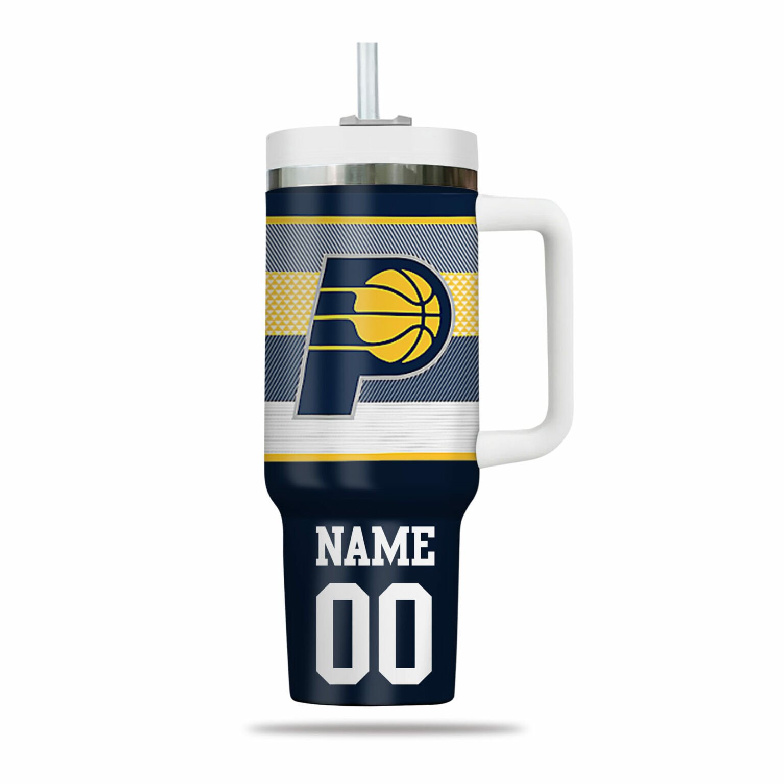 Indiana Pacers NBA Custom Stanley Quencher 40oz Stainless Steel Tumbler With Handle