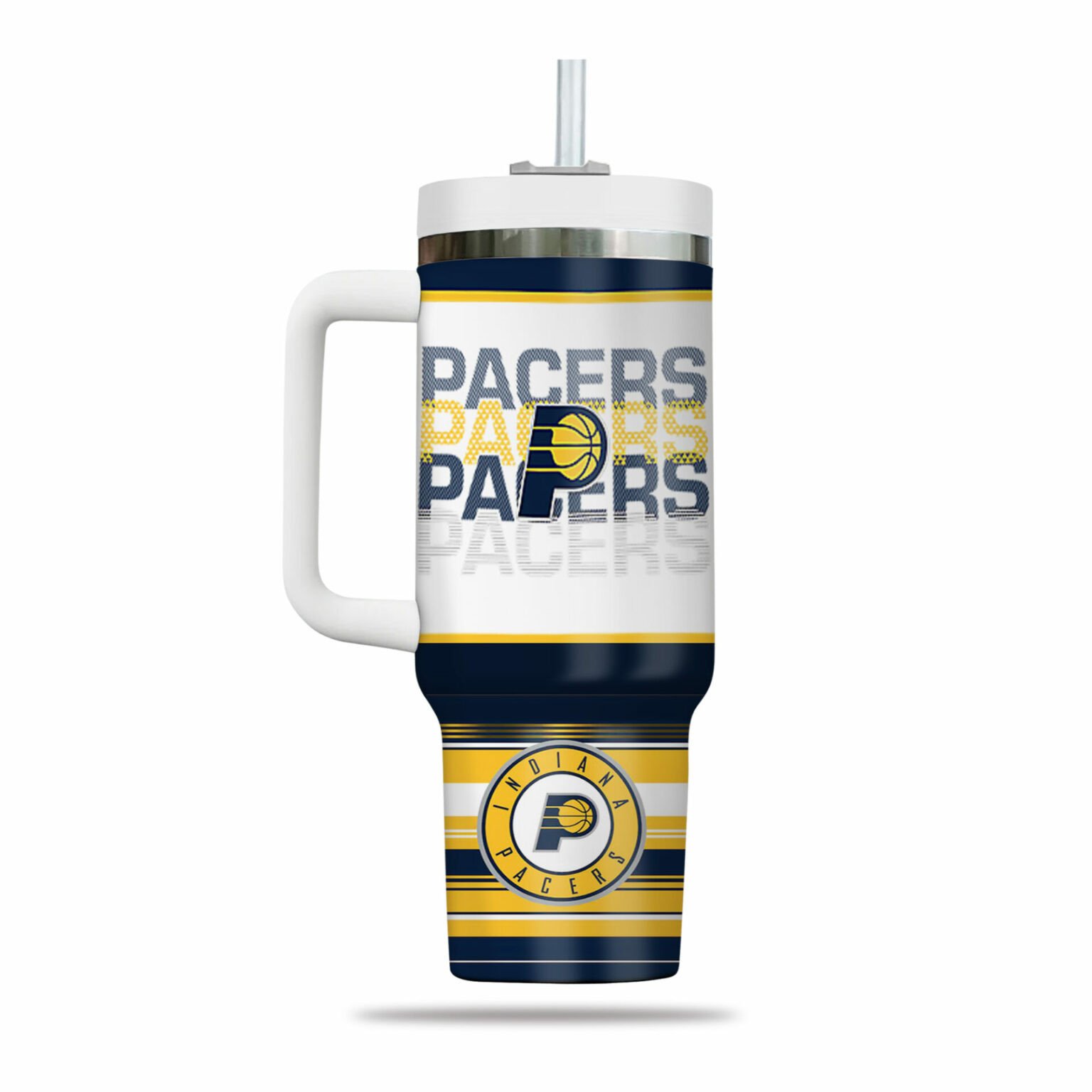 Indiana Pacers NBA Custom Stanley Quencher 40oz Stainless Steel Tumbler With Handle