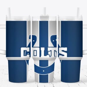 Indianapolis Colts Football NFL Custom Stanley Quencher 40oz Stainless Steel Tumbler With Handle