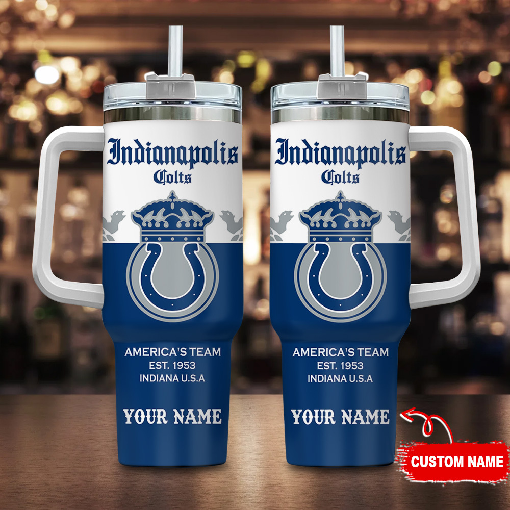 Indianapolis Colts NFL Corona Extra Custom Stanley Quencher 40oz Stainless Steel Tumbler With Handle
