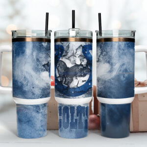 Indianapolis Colts NFL Custom Stanley Quencher 40oz Stainless Steel Tumbler With Handle