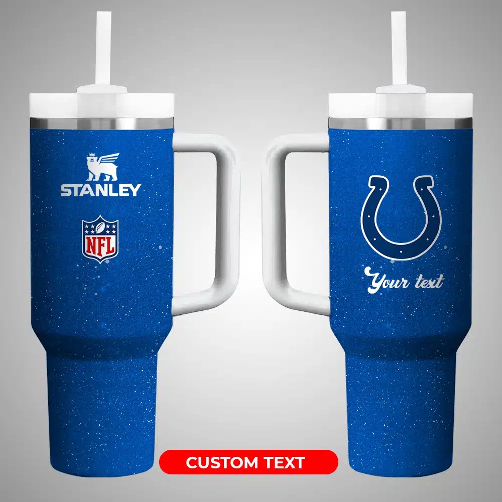 Indianapolis Colts NFL Custom Stanley Quencher 40oz Stainless Steel Tumbler With Handle