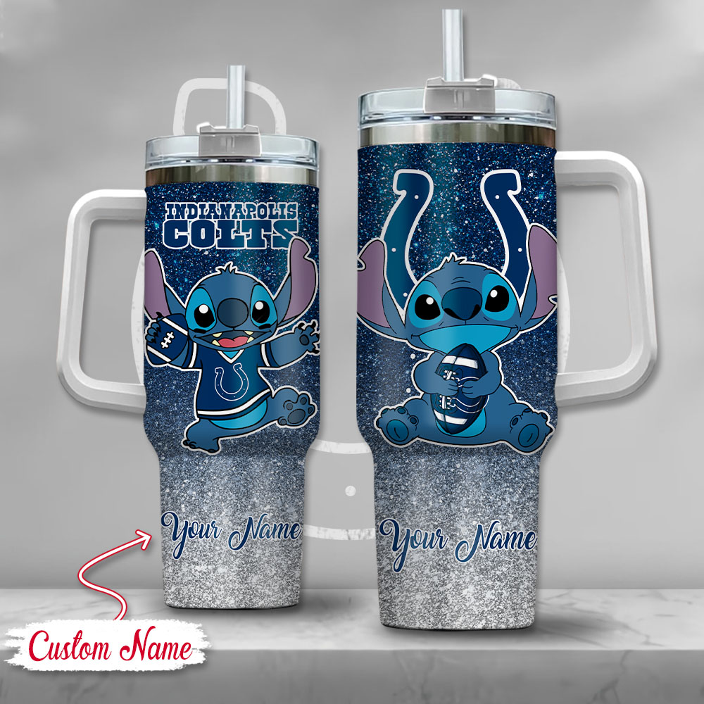 Indianapolis Colts NFL Custom Stanley Quencher 40oz Stainless Steel Tumbler With Handle