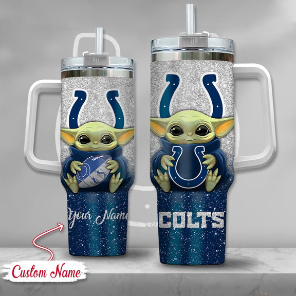 Indianapolis Colts NFL Custom Stanley Quencher 40oz Stainless Steel Tumbler With Handle