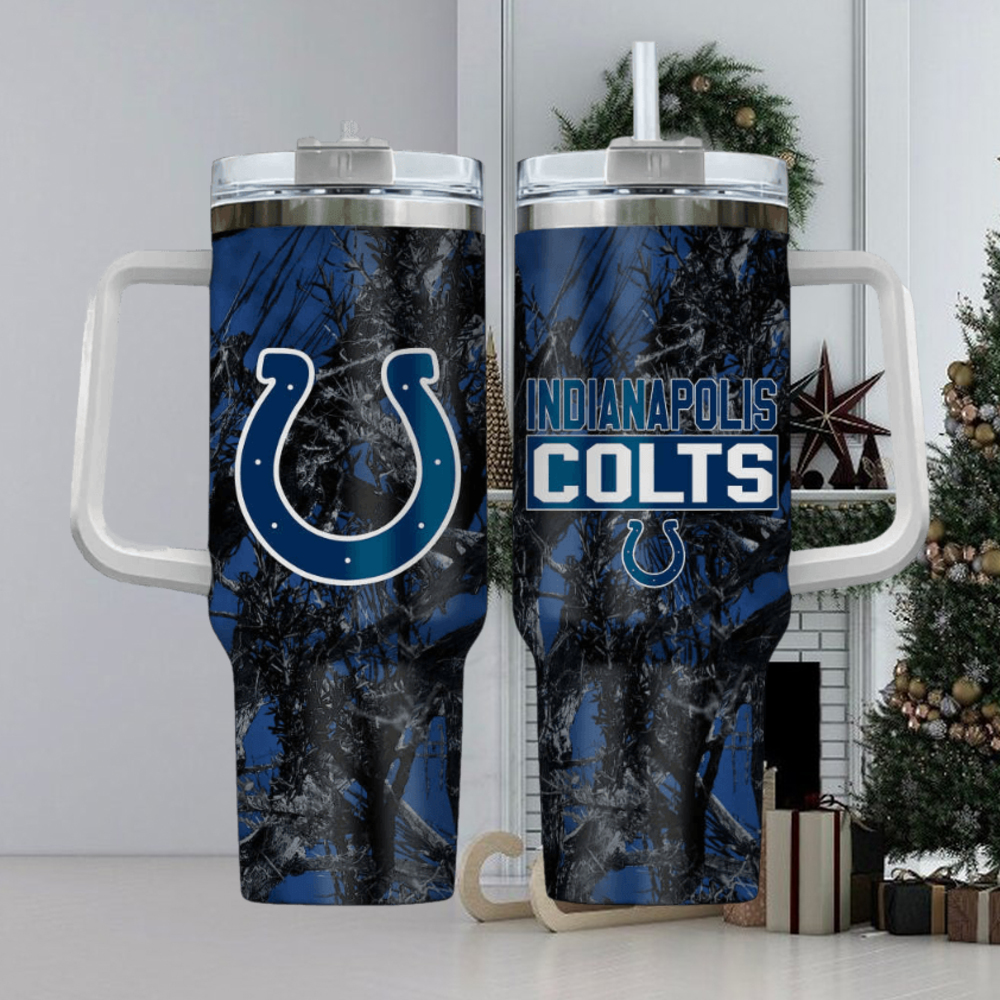 Indianapolis Colts NFL Custom Stanley Quencher 40oz Stainless Steel Tumbler With Handle