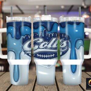 Indianapolis Colts NFL Custom Stanley Quencher 40oz Stainless Steel Tumbler With Handle