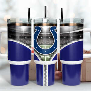Indianapolis Colts NFL Custom Stanley Quencher 40oz Stainless Steel Tumbler With Handle