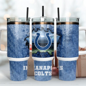 Indianapolis Colts NFL Custom Stanley Quencher 40oz Stainless Steel Tumbler With Handle
