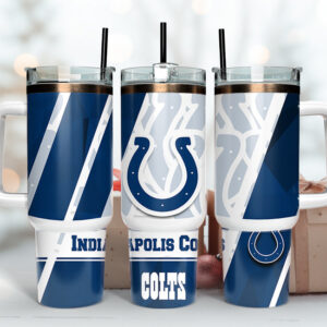 Indianapolis Colts NFL Custom Stanley Quencher 40oz Stainless Steel Tumbler With Handle
