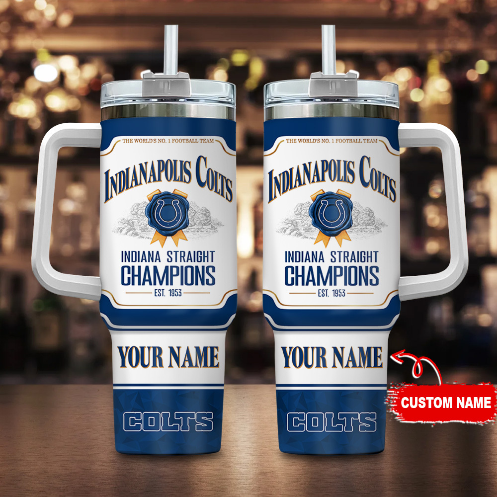 Indianapolis Colts NFL Jim Beam Custom Stanley Quencher 40oz Stainless Steel Tumbler With Handle