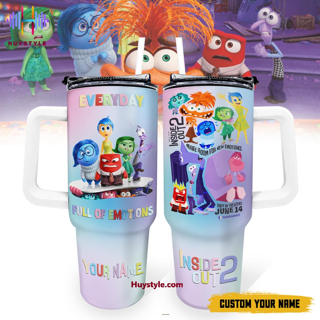 Inside Out 2 Movies Custom Stanley Quencher 40oz Stainless Steel Tumbler With Handle