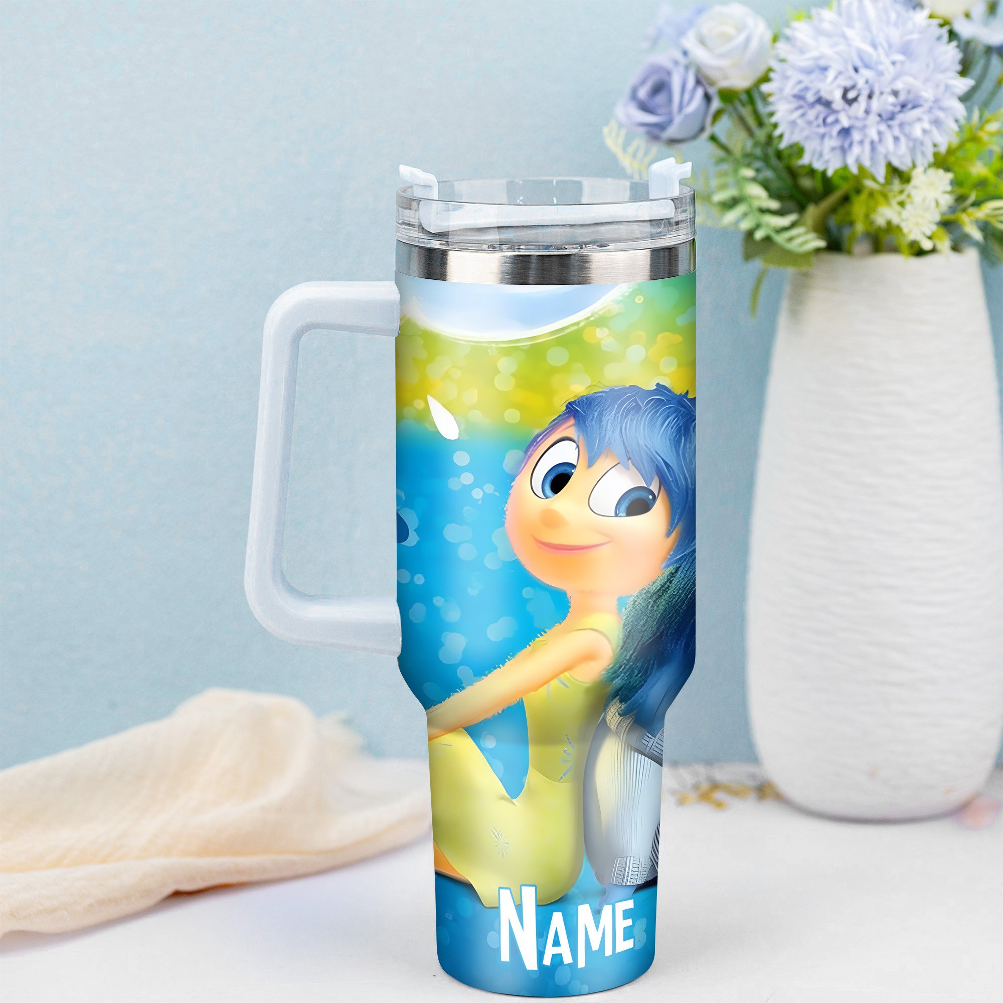Inside Out Movies Custom Stanley Quencher 40oz Stainless Steel Tumbler With Handle