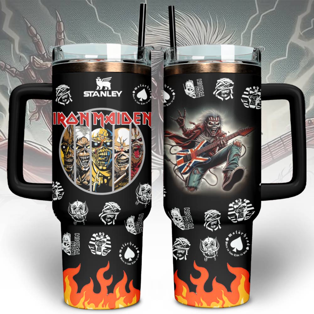 Iron Maiden Custom Stanley Quencher 40oz Stainless Steel Tumbler With Handle