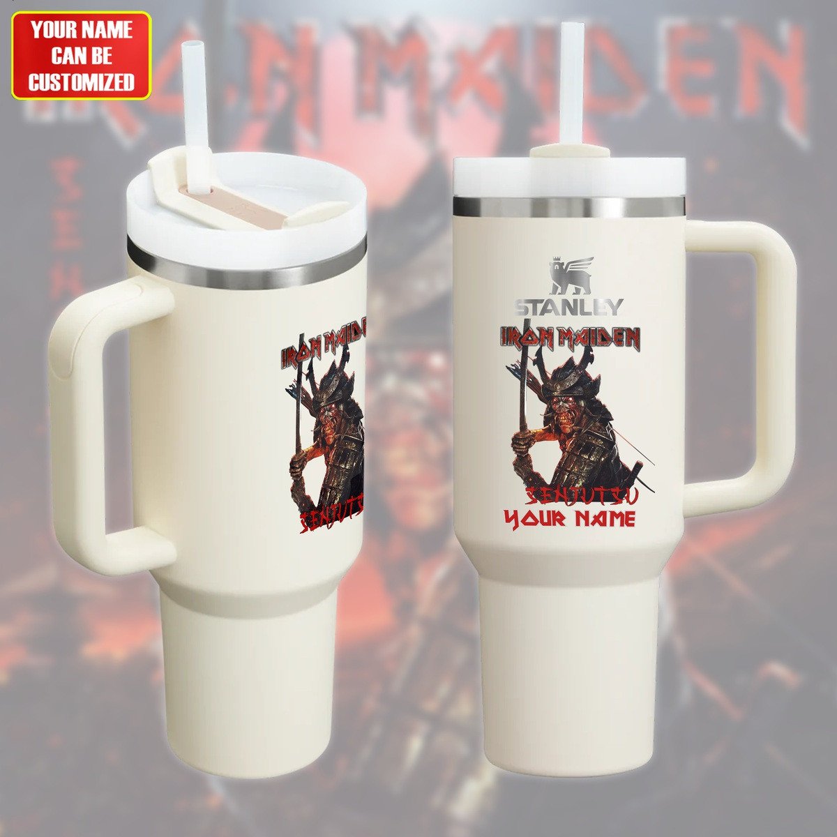 Iron Maiden Music Custom Stanley Quencher 40oz Stainless Steel Tumbler With Handle